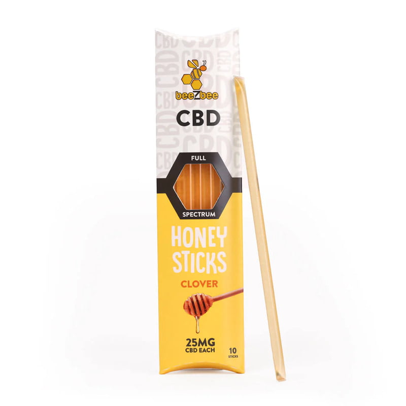 CBD Honey Sticks - 25mg CBD Clover Honey sticks