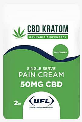 UFL X CBD Kratom, Special release - Single Serve CBD Pain Cream, 50mg CBD | Case of 40