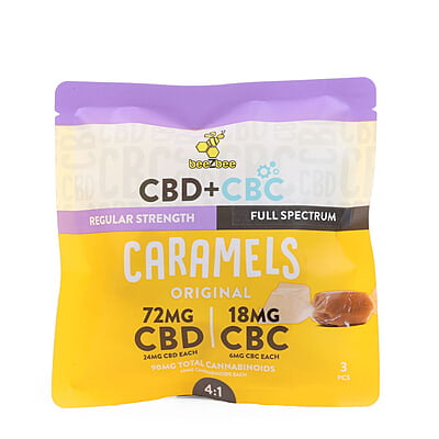 CBD+CBC Caramels - High Strength 4:1- Original 3ct CBD+CBC Caramels - High Strength 4:1- Original 3ct
