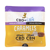 CBD+CBN Caramels - High Strength 2:1 - Original 12ct