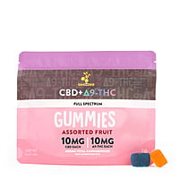 CBD + Delta-9 THC Gummies - 100mg - Assorted Fruit - 20ct CBD + Delta-9 THC Gummies - 100mg - Assorted Fruit - 20ct