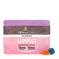 CBD + Delta-9 THC Gummies - 100mg - Assorted Fruit - 5ct CBD + Delta-9 THC Gummies - 100mg - Assorted Fruit - 5ct