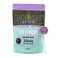 D9 Lollipops - Delta 9 THC Terpene lollipops, Grape Ape, Bag of 3 lollipops